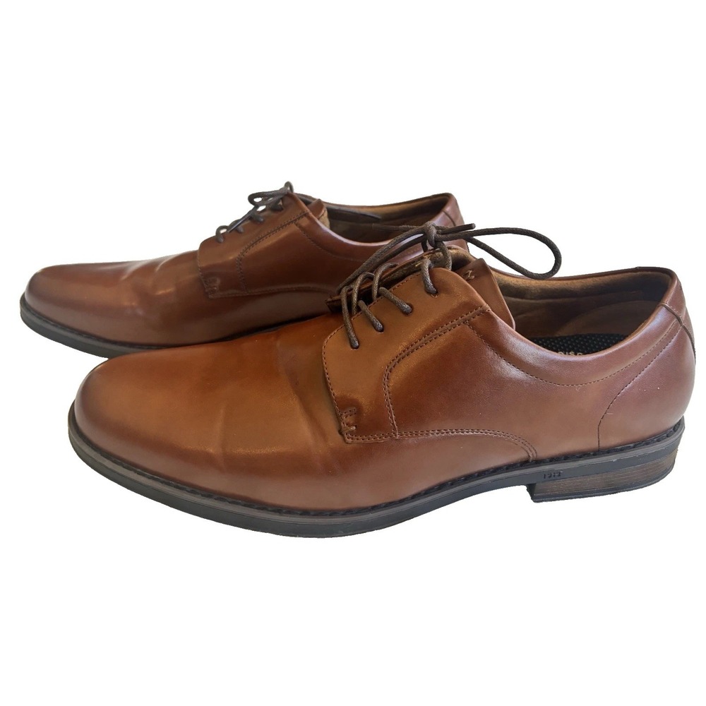 Nunn Bush Men's Brown Leather Derby Dress Shoes Comfort Gel Lace Up Size 13